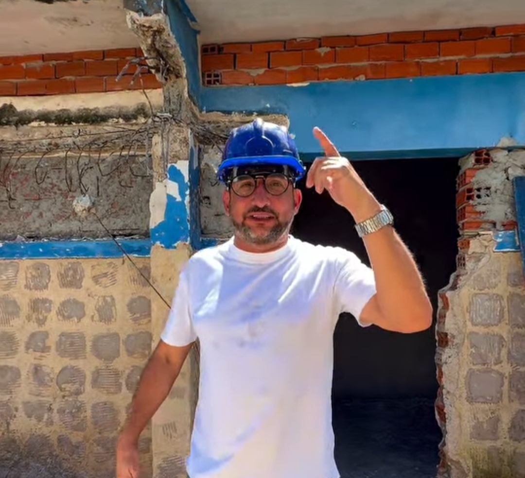 Vereador Alexandre Carvalho acompanha andamento das obras da Escola Municipal IV Centenário, em Goiana
