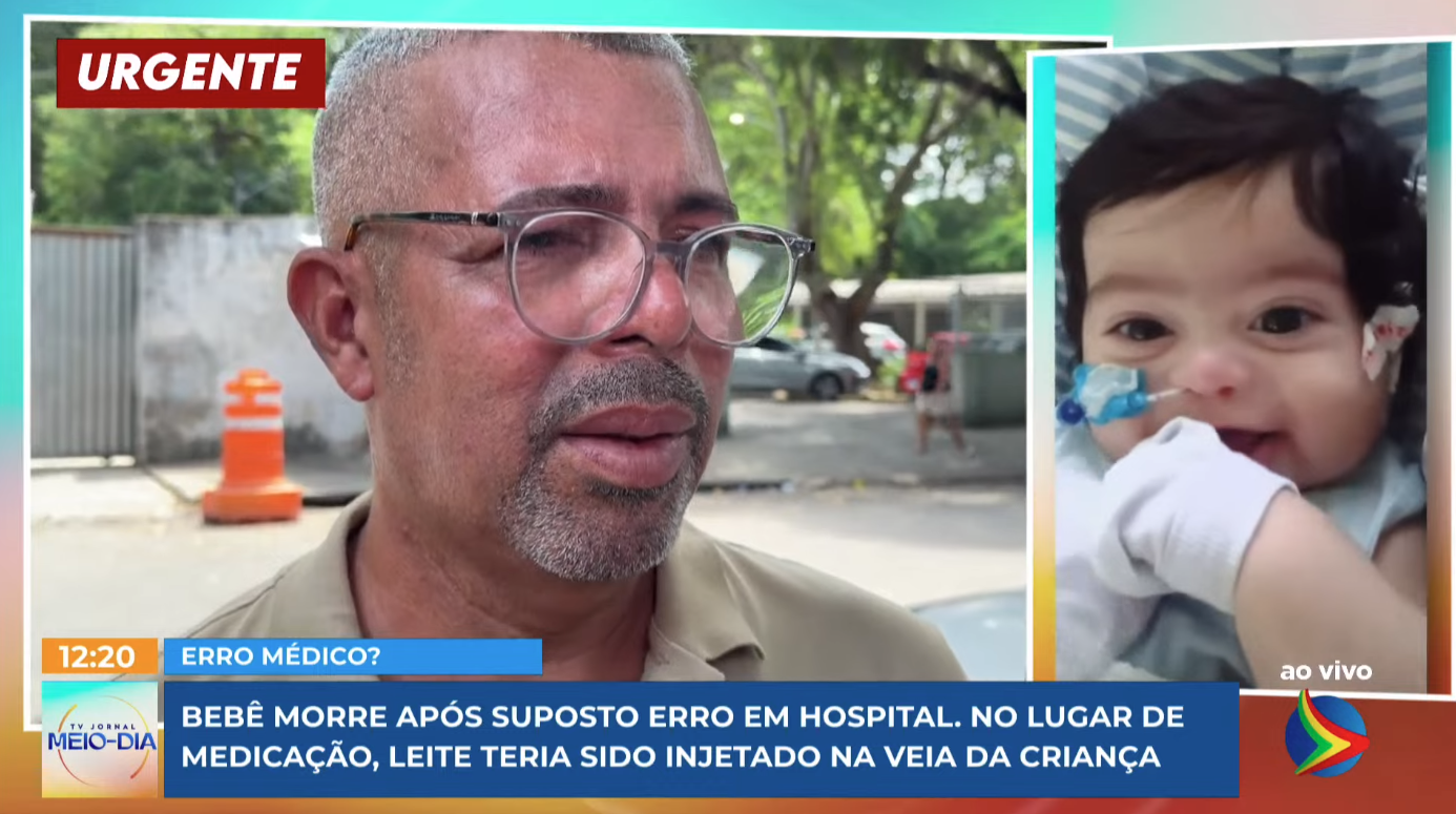 Bebê de 4 meses morre após suposto erro de medicação em hospital de Goiana